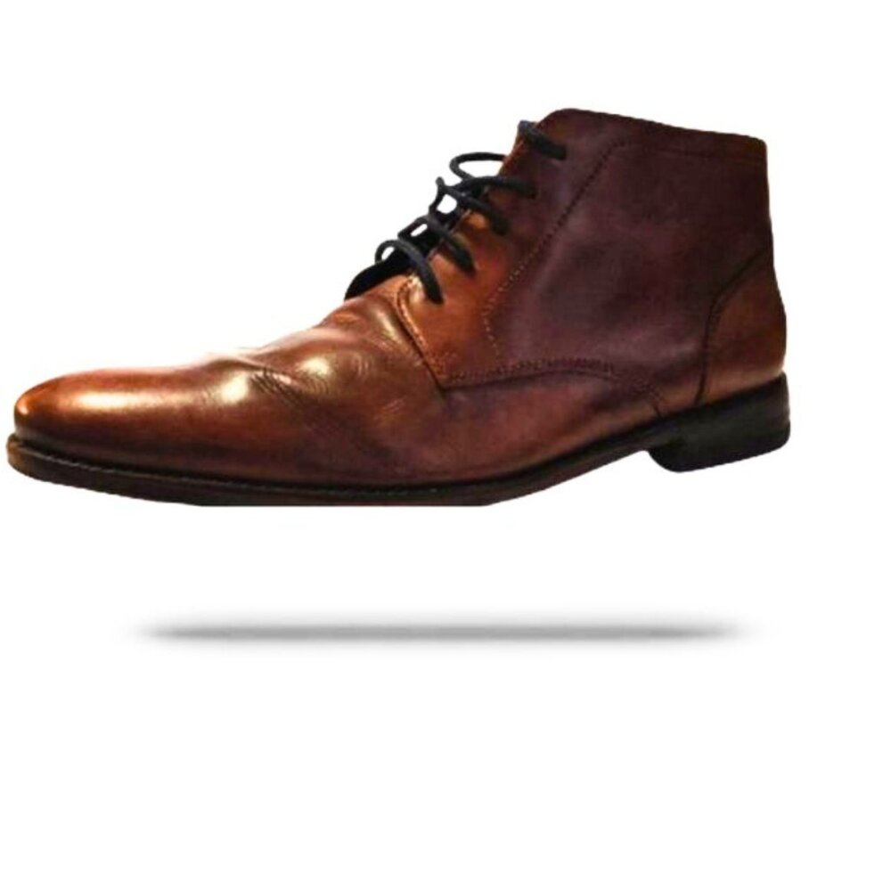 JMen’s Brown Leather Lace-Up Ankle Boots / Chukka Shoes – Classic Style – Pre-Ow